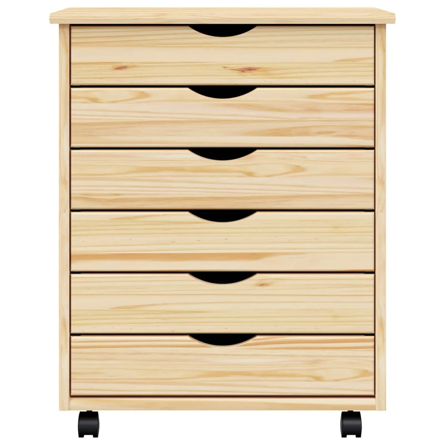 vidaXL Rollcontainer mit Schubladen MOSS Klarlack 53 x 39 x 65,5 cm 42032401_5