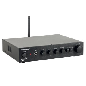 Schwarzer Dynavox ESA-18 MK BT Verstärker mit Bluetooth und Karaoke-Funktion.