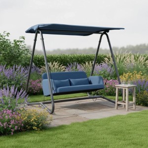 Bessagi Garden Hollywoodschaukel Ilva Blu Blau Outdoorstoff/Metall