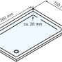 Technische Zeichnung: Schulte Duschwannen-Set, extraflach, rechteckig, 120x80 cm, Alpinweiß, mit Maßangaben.