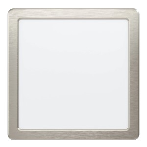 Quadratischer LED-Einbauspot Fueva 5 in Nickel matt, 21,6x21,6 cm.