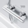 AM.PM X-Joy Thermostat-Duscharmatur aus Chrom, Aufputz-Mischbatterie mit S-Anschlüssen.