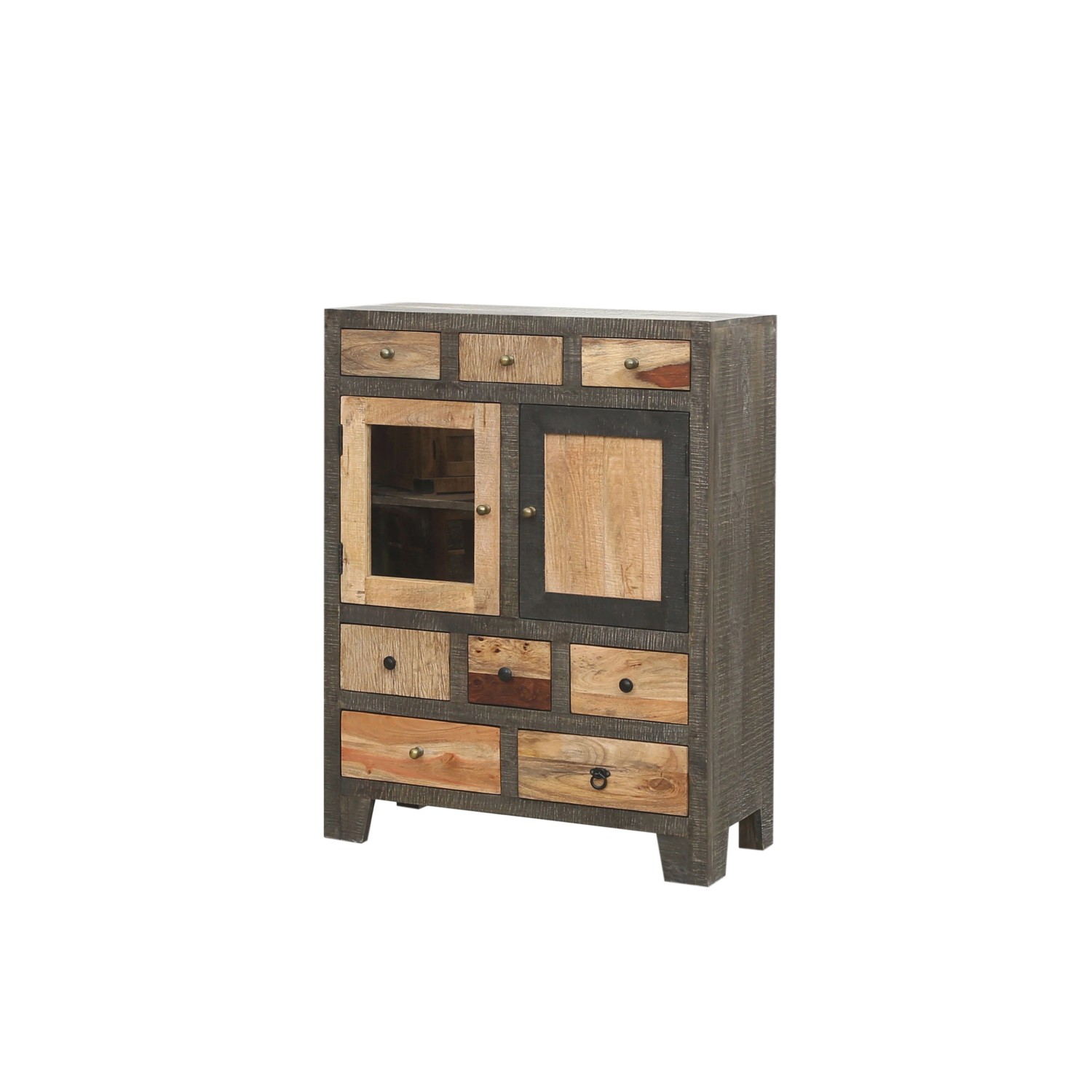 DELUKE Kommode ERIK Mangoholz Mehrfarbig 118x40x90cm Schrank Schlafzimmer Sideboard