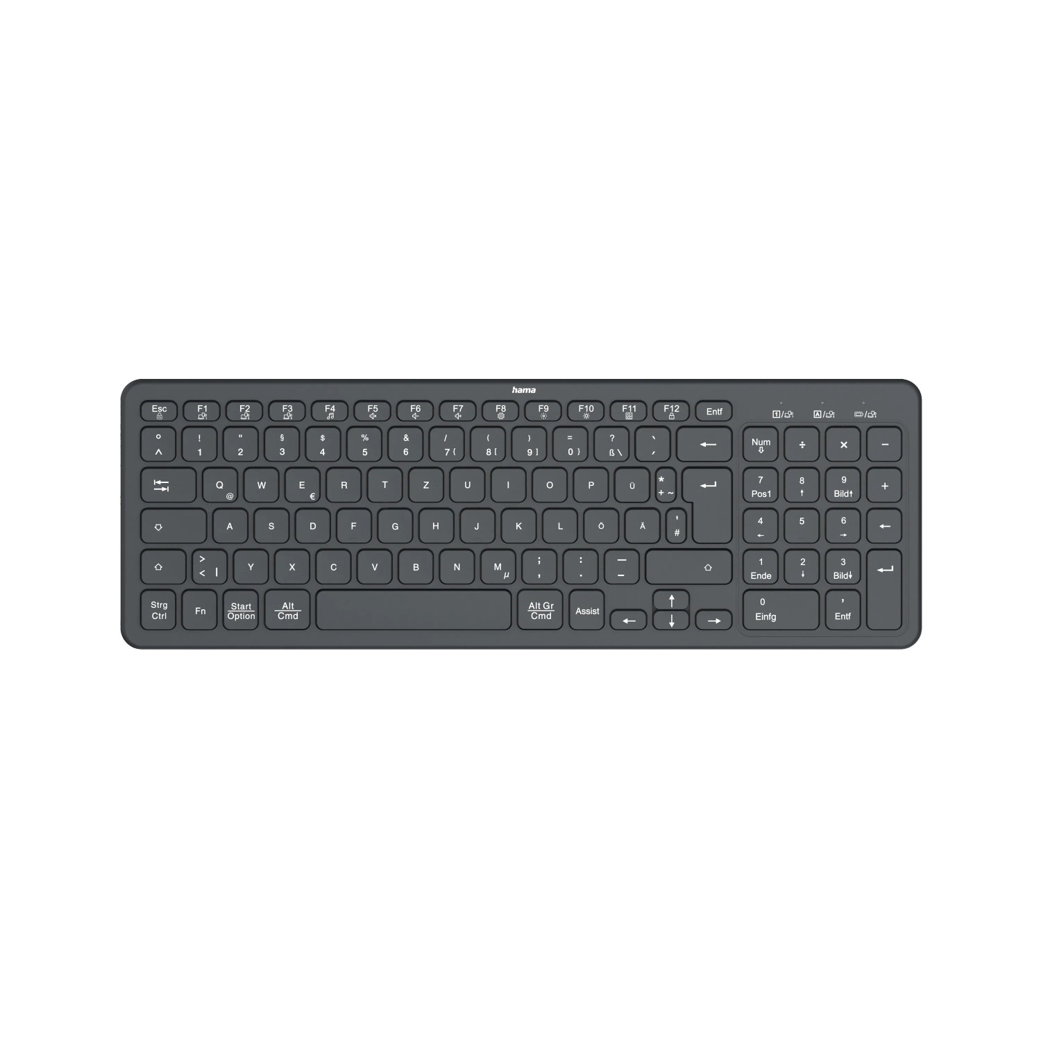 Hama Multi-Device-Tastatur WK-300 QWERTZ Kabellos Funk/Bluetooth Schwarz