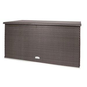 Wilk Aufbewahrungsbox m. Gasdruckfedern in Rattanoptik 61 x 118 x 64 cm Braun