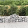 vidaXL Gabionen mit Hochbogen (10 Stk.) als dekorative Gartenmauer, gefüllt mit Steinen.
