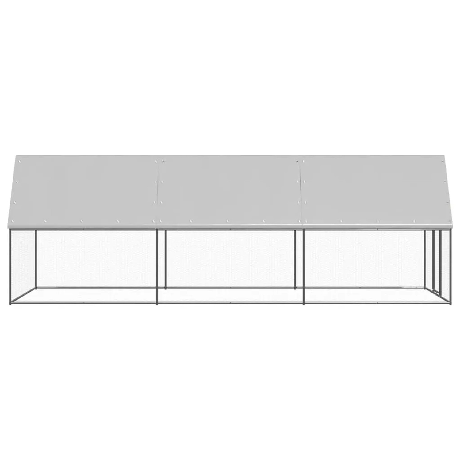 vidaXL Outdoor-Hühnerkäfig, 2x6x2 m, verzinkter Stahl, mit wasserabweisendem Dach.