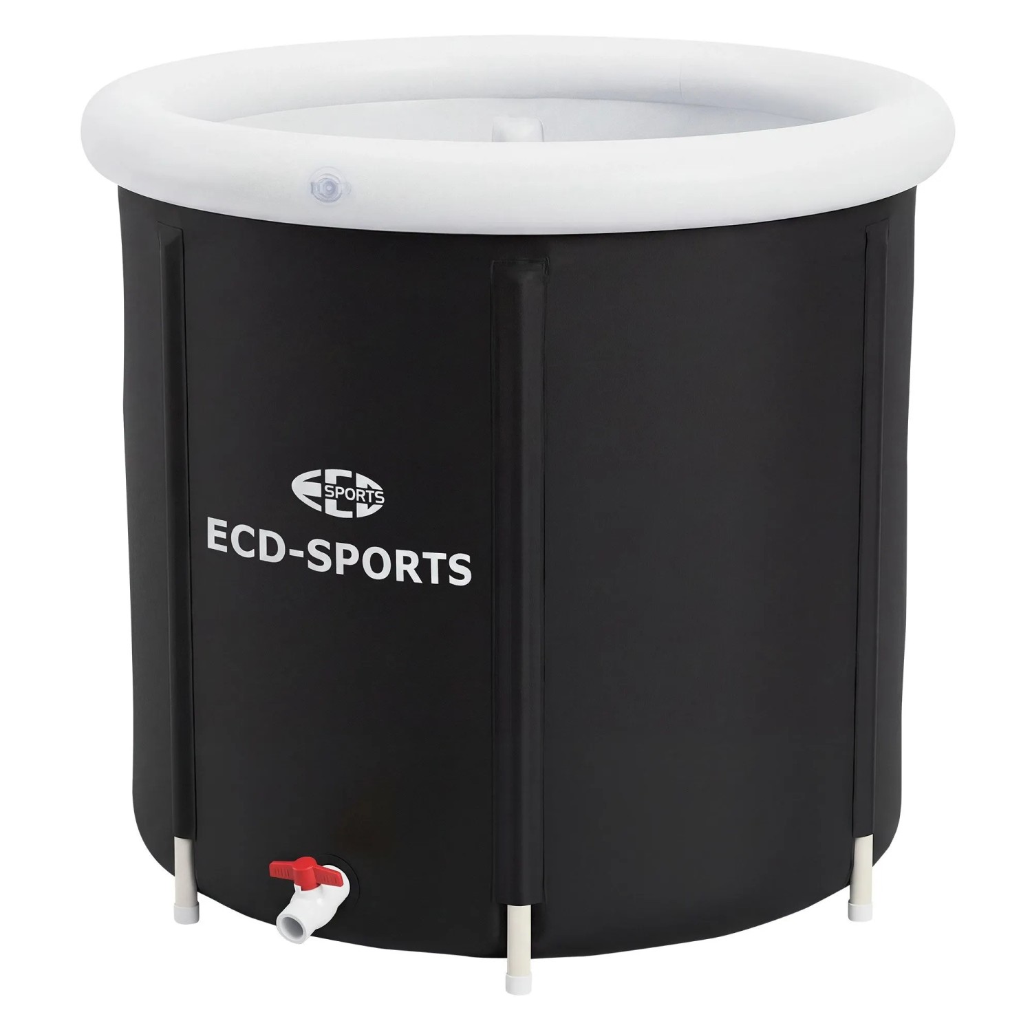 ECD Germany Eisbad, Ø80cm, 350L, schwarz-weiß. Mobile Kältetherapie für Zuhause und unterwegs.