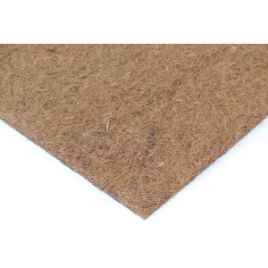 4er Set Kokosfaser Mulchmatten 40x40cm, Natur, als Topfuntersetzer und Baumschutz.