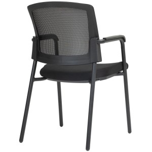 DELUKE 2er Set Besucherstuhl DARWIN Metall Schwarz 58x60x86cm Konferenzstuhl Wartezimmerstuhl Bürostuhl