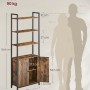 Vasagle Bücherregal, 159,5 cm hoch, braun-schwarz, mit offenen Regalen und Schrankfach.