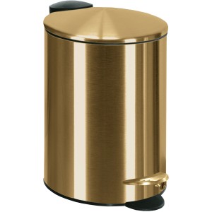 Kleine Wolke Kosmetikeimer Silence in Antikgold mit Tretfunktion und Soft-Close-Deckel.