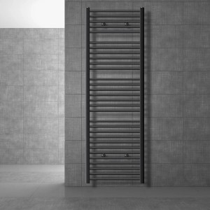 LuxeBath Badheizkörper Sahara, 600x1800mm, Anthrazit, mit Seitenanschluss.