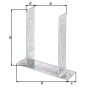 Feuerverzinkter Alberts U-Pfostenträger 121x200 mm, geeignet zum Aufschrauben.