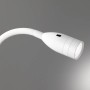 Flexibler, weißer LED-Wandspot Sten von Fischer & Honsel, 61 cm, für Schlafzimmer.