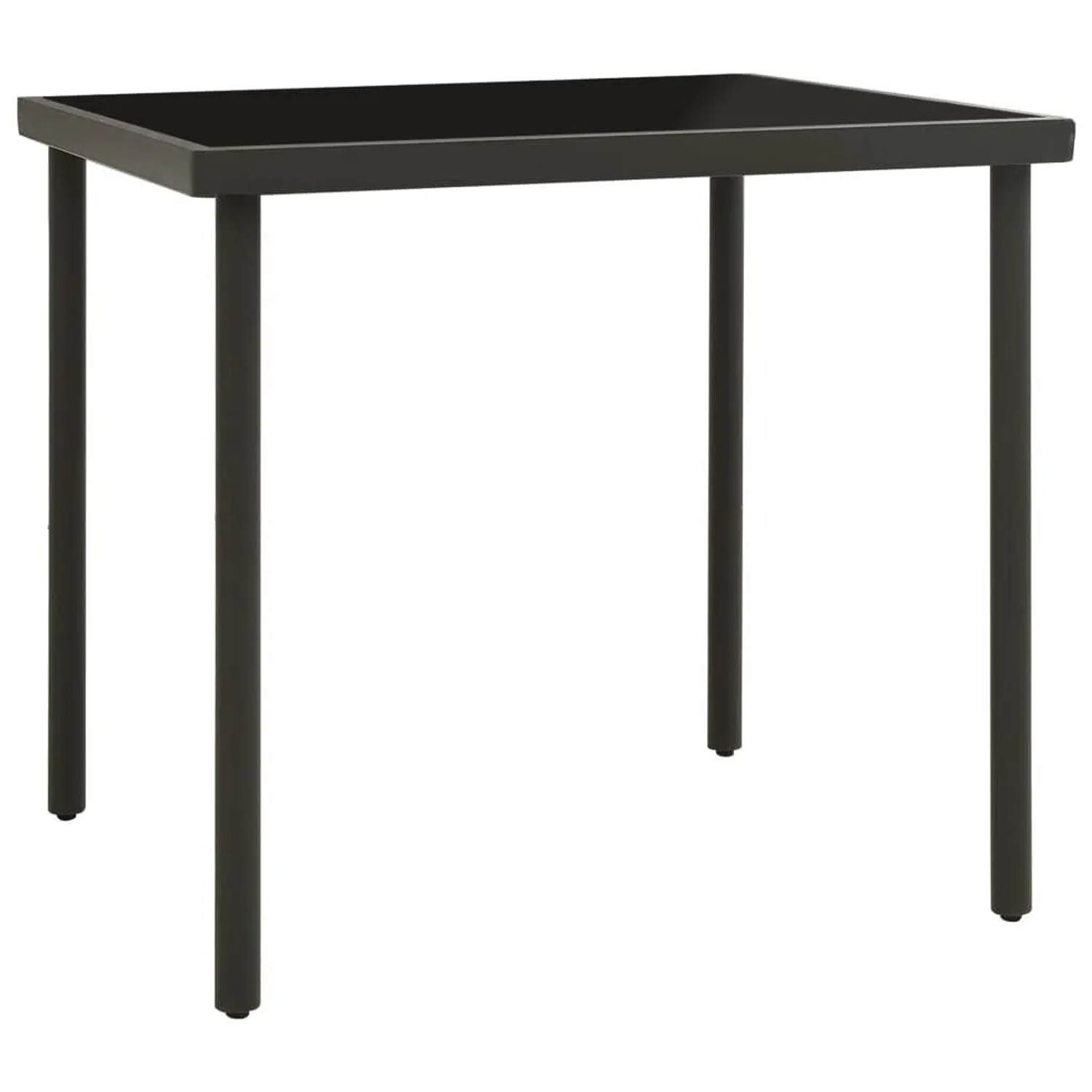 Furnicato Garten-esstisch Anthrazit 80x80x72 Cm Glas Und Stahl