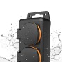 Schwarze Hama 6-fach Steckdosenleiste für Außen mit IP44 Schutz und Schalter.