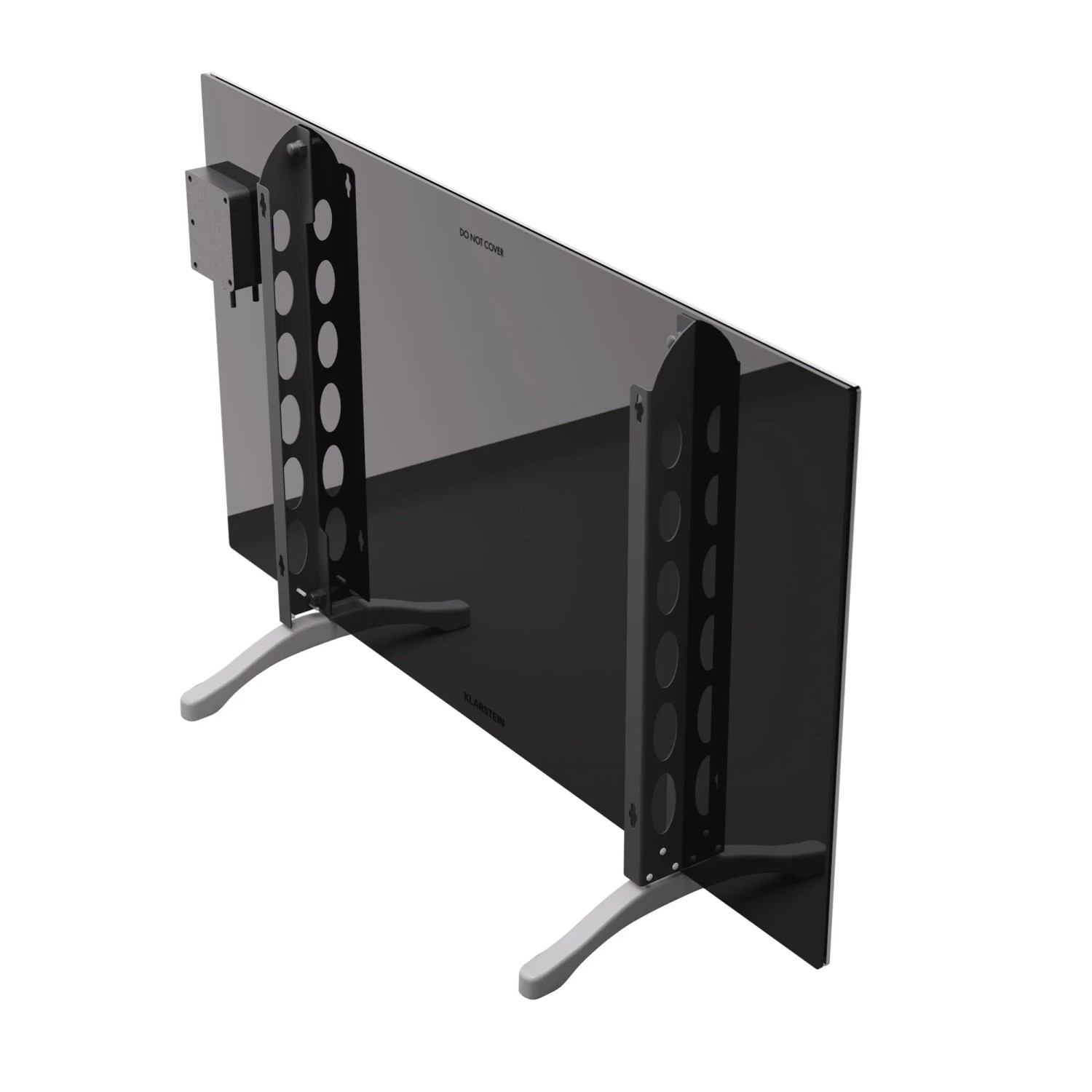 Klarstein Marvel Mirror Infrarotheizung mit Spiegel, 600W, silbergrau, mit Standfüßen.