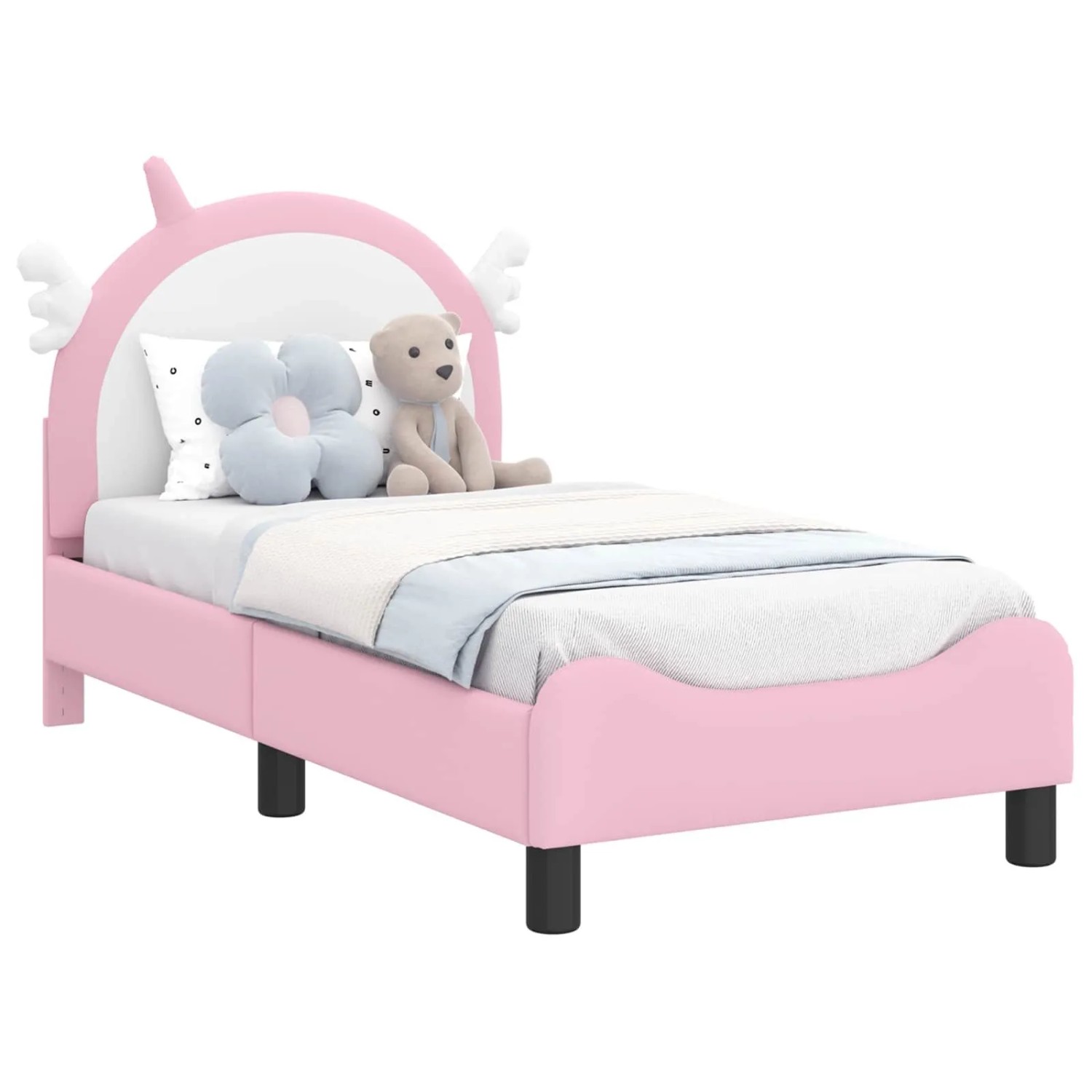 vidaXL Kinderbettgestell mit Kopfteil Rosa 70 x 140 cm PU 42011229 günstig online kaufen