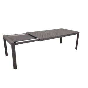 Ausziehbarer, anthrazitgrauer Garden Pleasure Gartentisch Amira, 100x195 cm.
