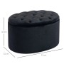 Schwarze ovale HOMCOM Sitzbank mit Samtbezug, Knopfleiste und Stauraum. Maße: 71x52x42 cm.