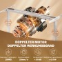 Detailaufnahme des weißen, höhenverstellbaren Schreibtischgestells von HOMCOM mit Doppelmotor.