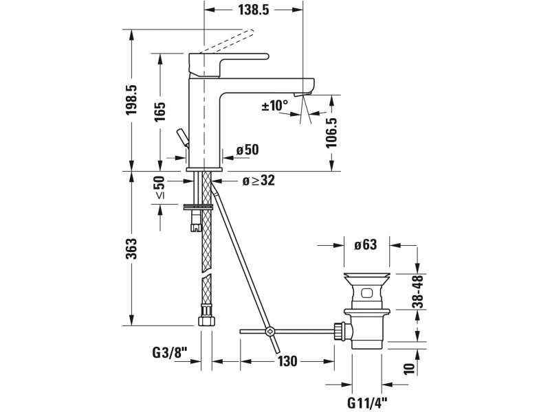 Duravit Einhebelmischer-Waschbeckenarmatur B.2 M-Size Chrom kaufen bei OBI | Armaturen