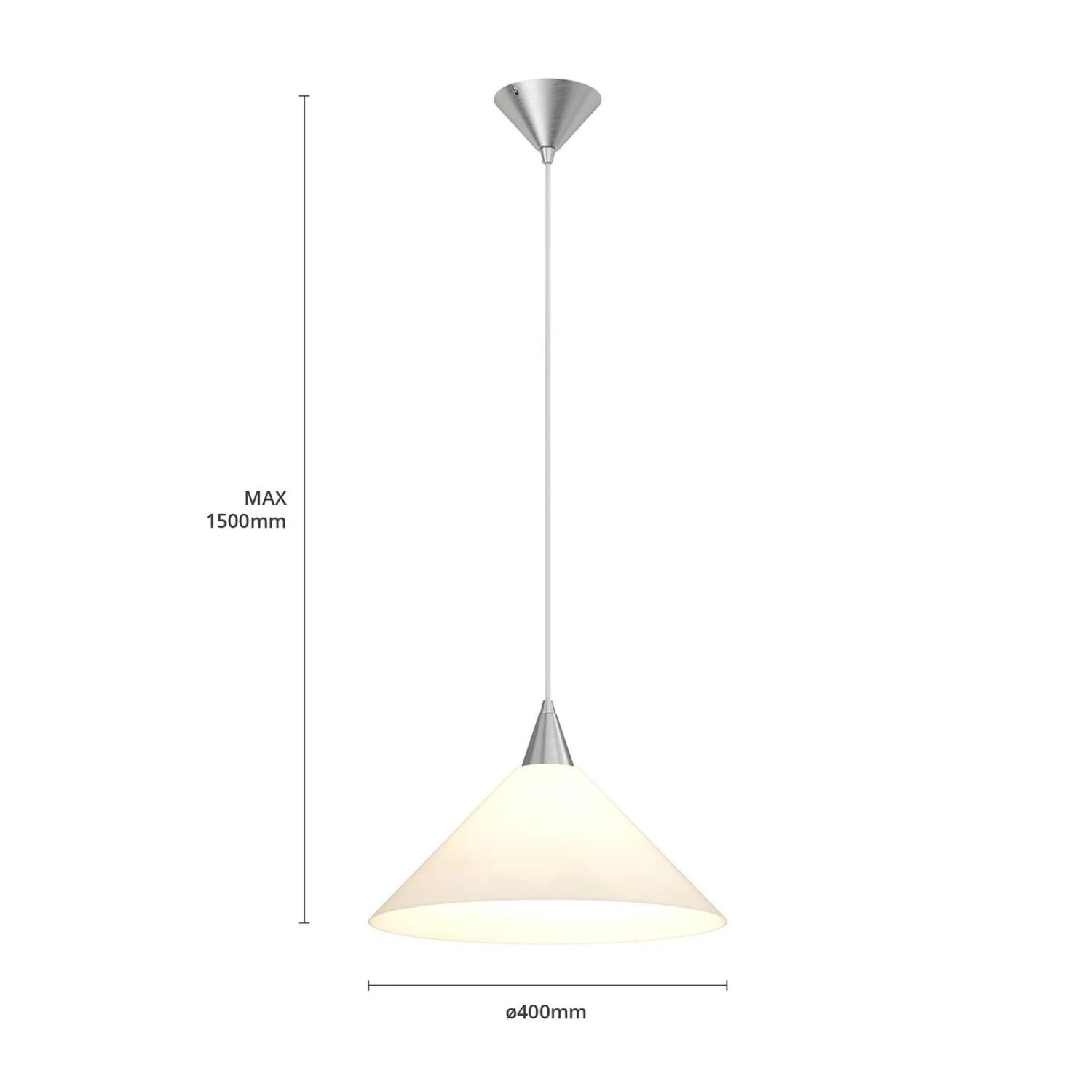 Weiße Lindby Pendelleuchte Petra aus Glas, 40 cm Durchmesser, für E27 Leuchtmittel.