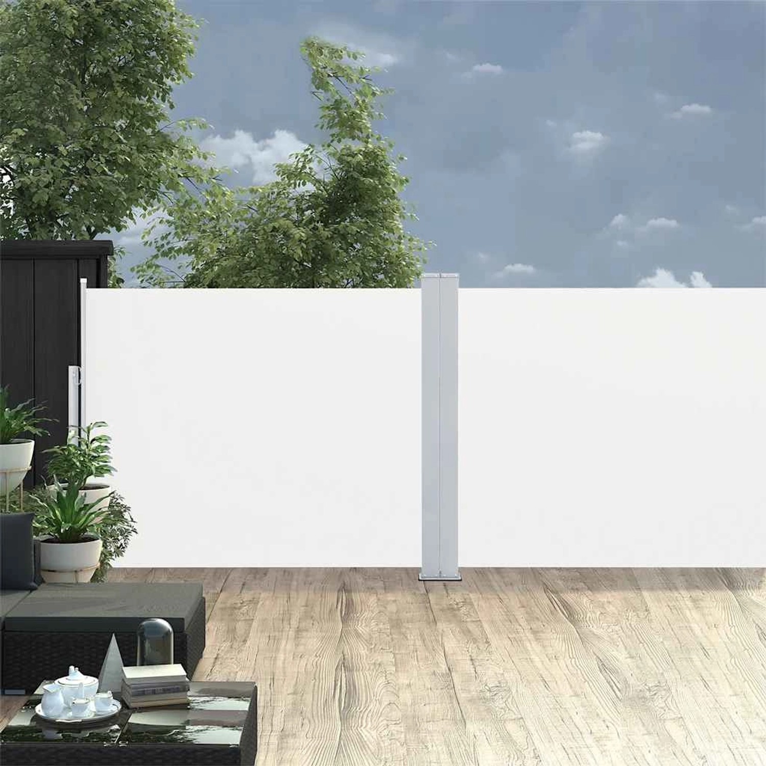 furnicato Ausziehbare Seitenmarkise 170x1200 cm Creme günstig online kaufen