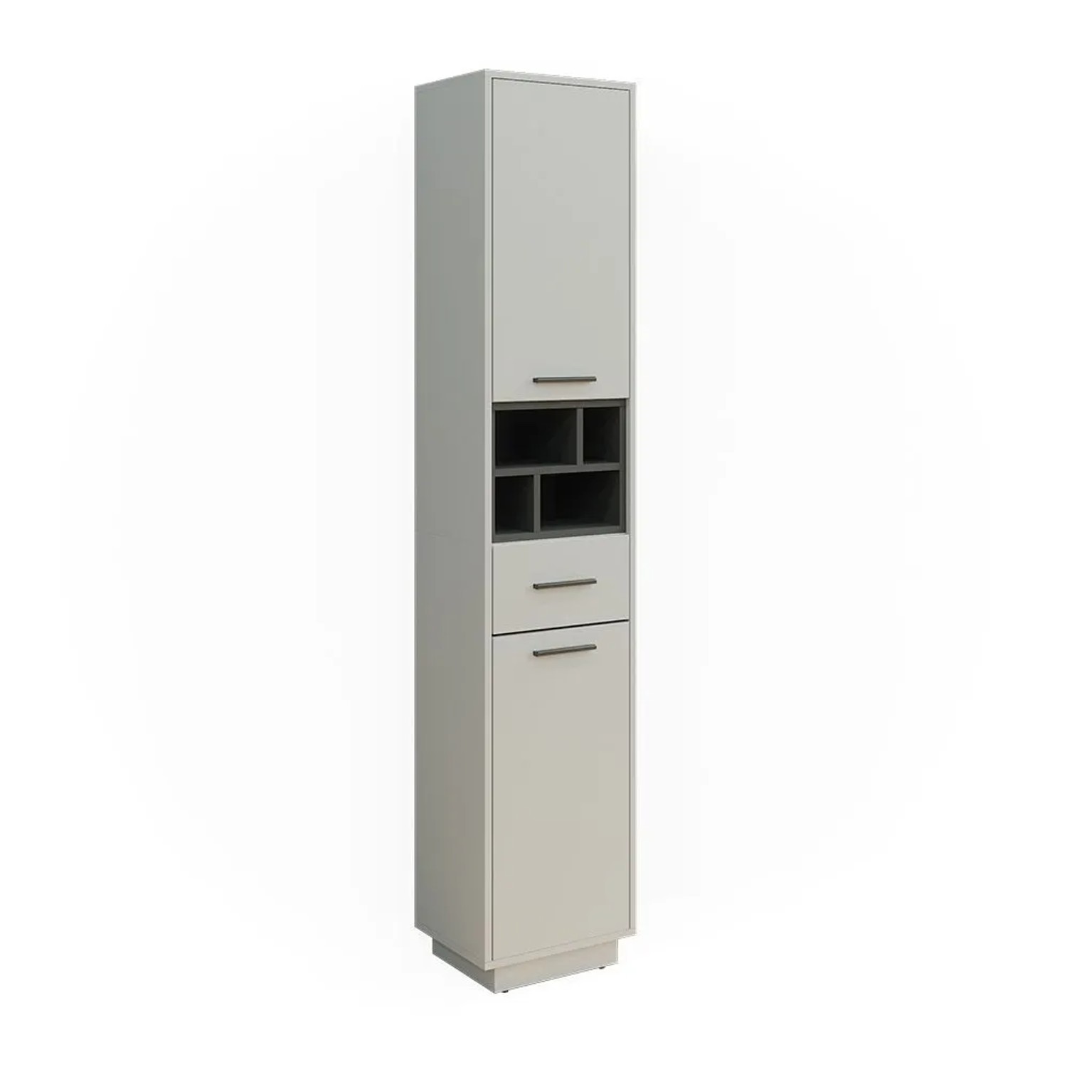 Vicco Badschrank Beatrice Grau Anthrazit 38 x 190 mit Türen Schubladen und Fächern