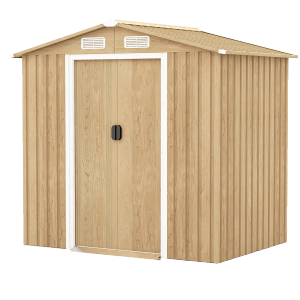 Costway Gerätehaus Metall Natur 196 x 142 x 186 cm