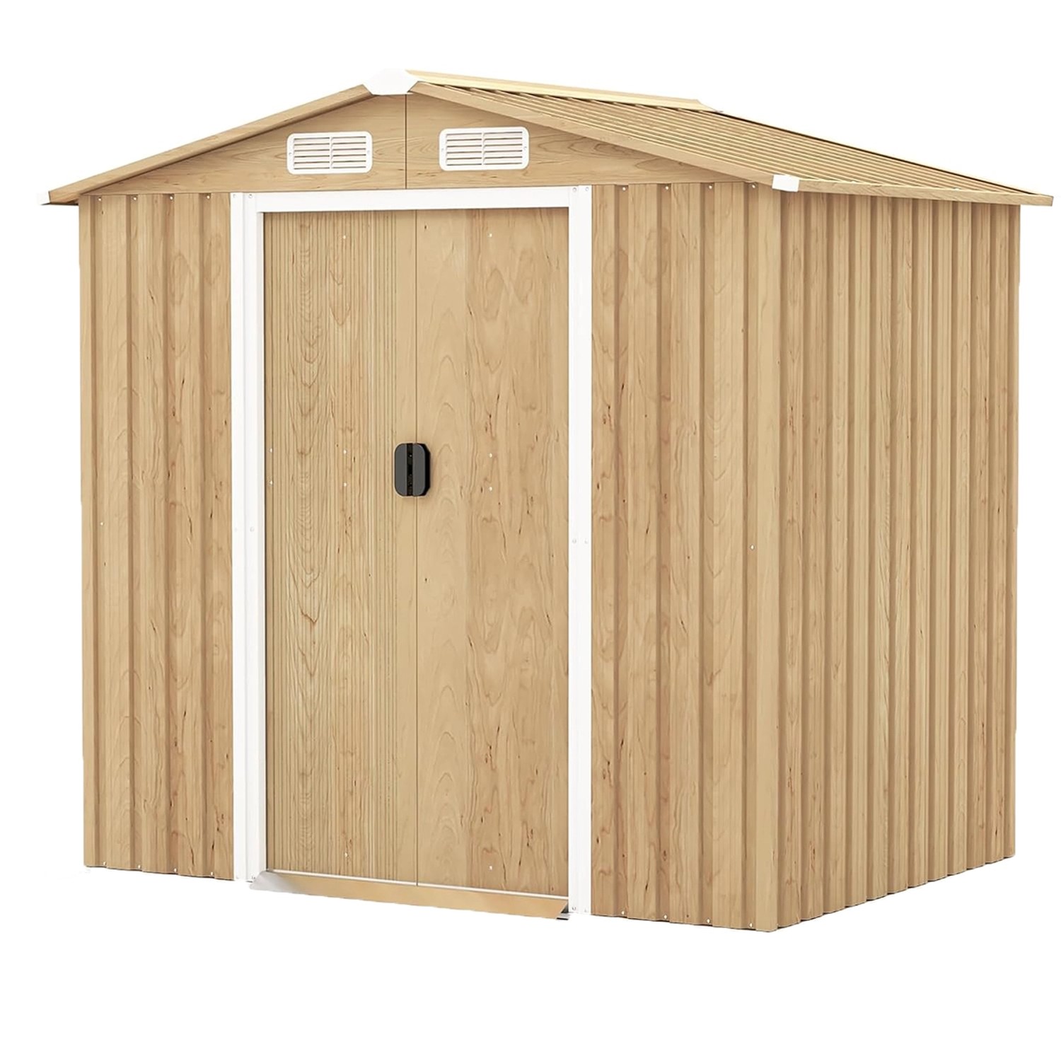 Costway Gerätehaus Metall Natur 196 x 142 x 186 cm