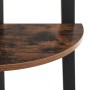 Detailaufnahme: Vasagle Eckregal mit 5 Ebenen, braun-schwarzes Stahlrahmendesign.