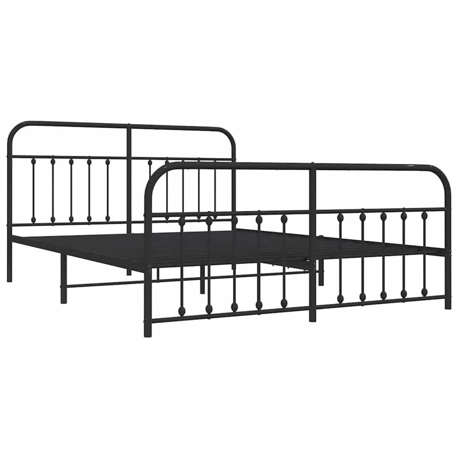 vidaXL Bettgestell mit Kopfteil und Fußteil Metall Schwarz 183x213 cm 35260 günstig online kaufen