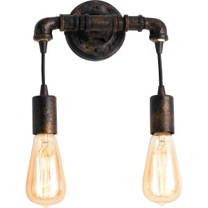 Rostbraune 2-flammige Wandleuchte im Vintage-Design der Serie Amarcord von Luce Design.