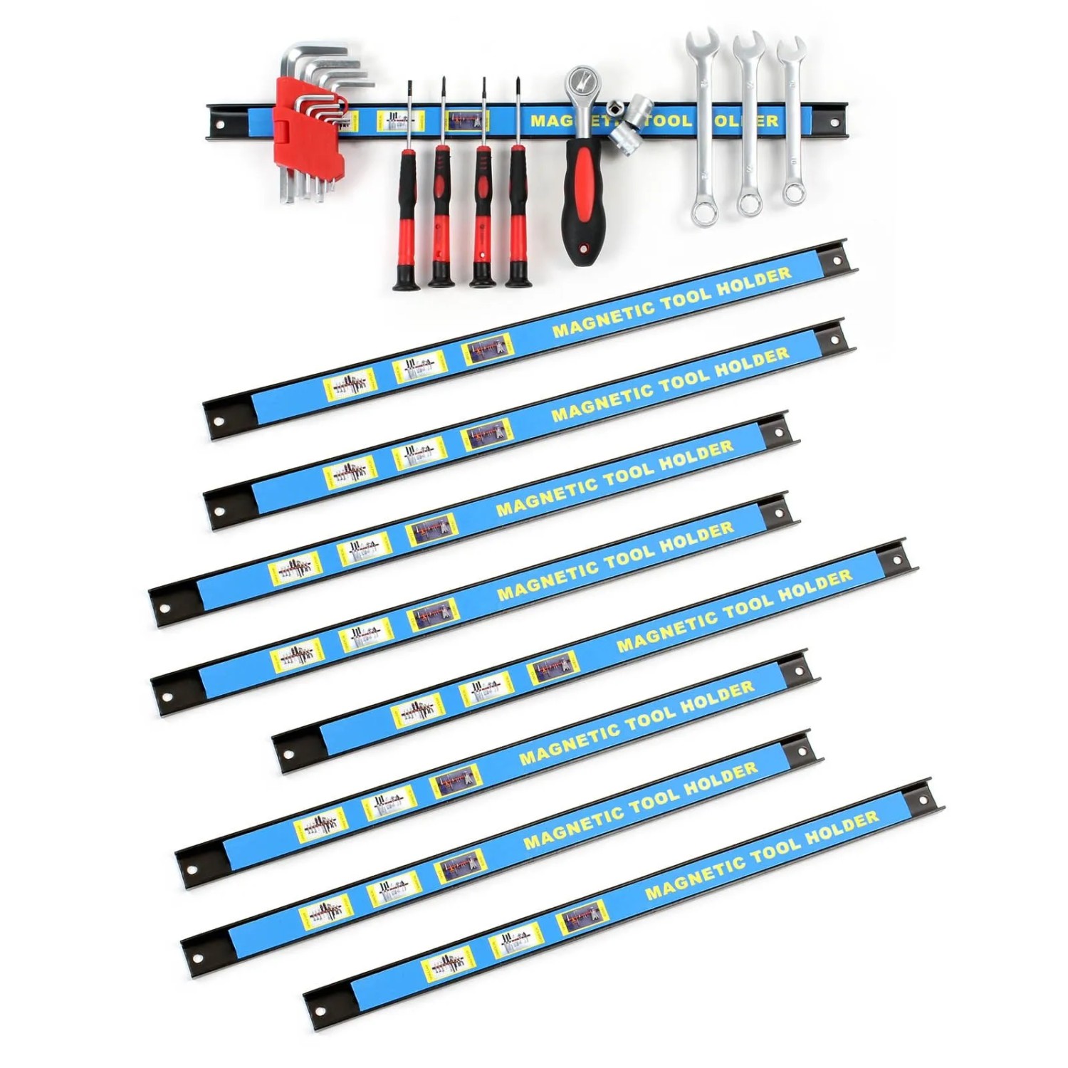 Wiltec Magnetleiste 9Er Set 46Cm Werkzeughalter Werkstatt Schiene Wandhalterung_2