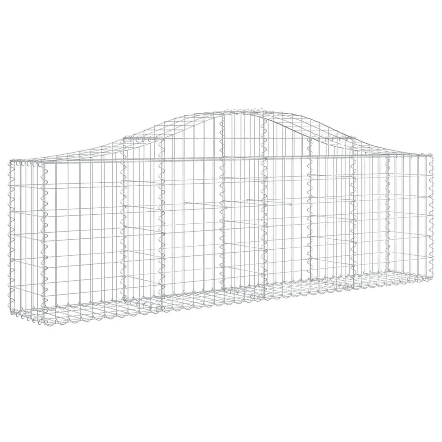 vidaXL Gabionen mit Hochbogen 3 Stk 200x30x60/80 cm Verzinktes Eisen 3145389