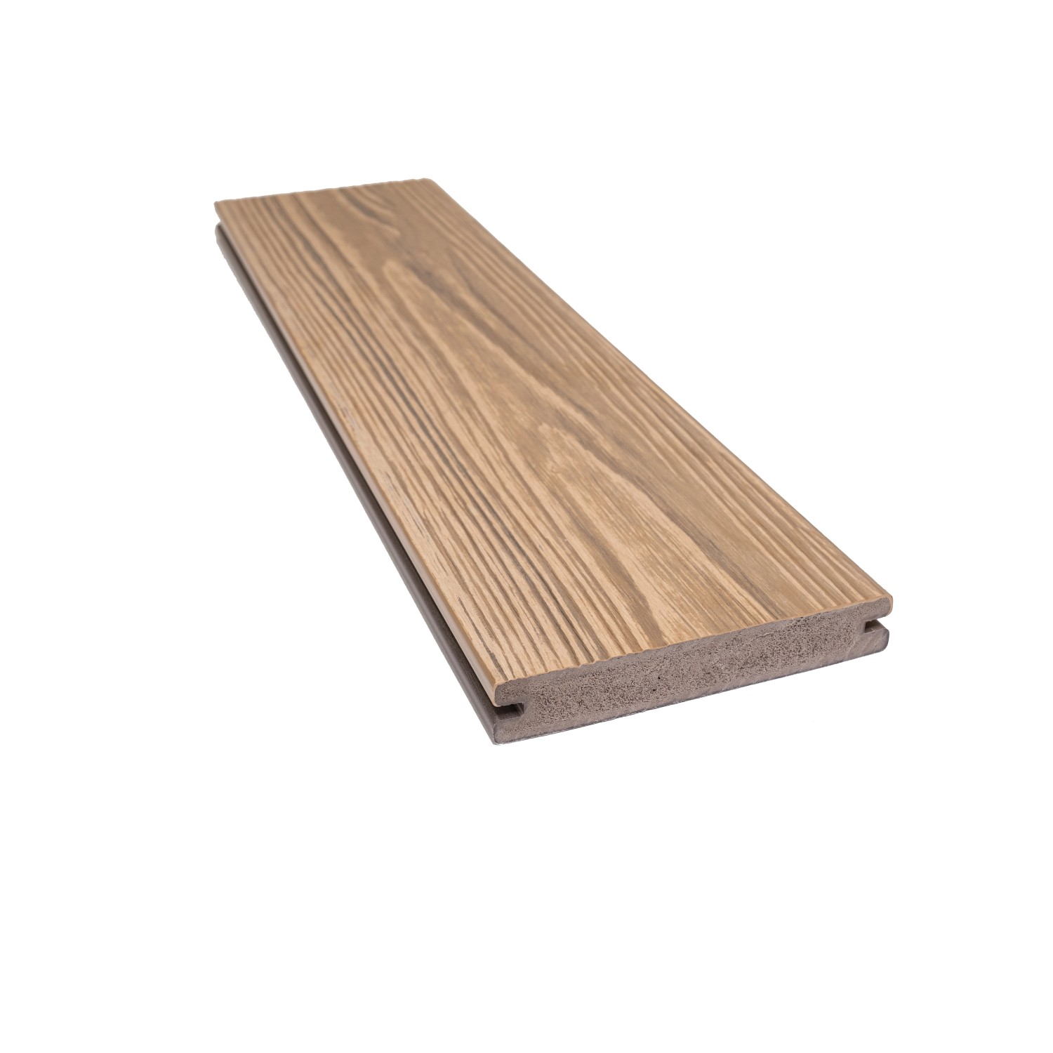 GartenLand WPC Terrassendiele Nova 21 x 140 x 5000 mm Garapa-Multicolor Geprägte Holzstruktur Co-Extrudiert Massivprofil