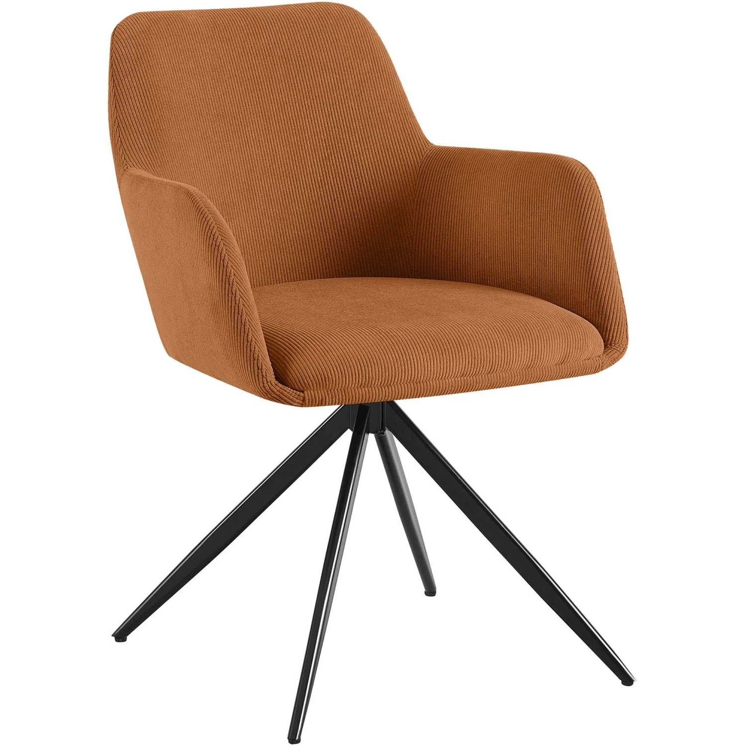 DELUKE Esszimmerstuhl PELON Cord Orange 56x62x81cm Essstühle Esszimmerstühle Küchenstühle Wohnzimmerstühle