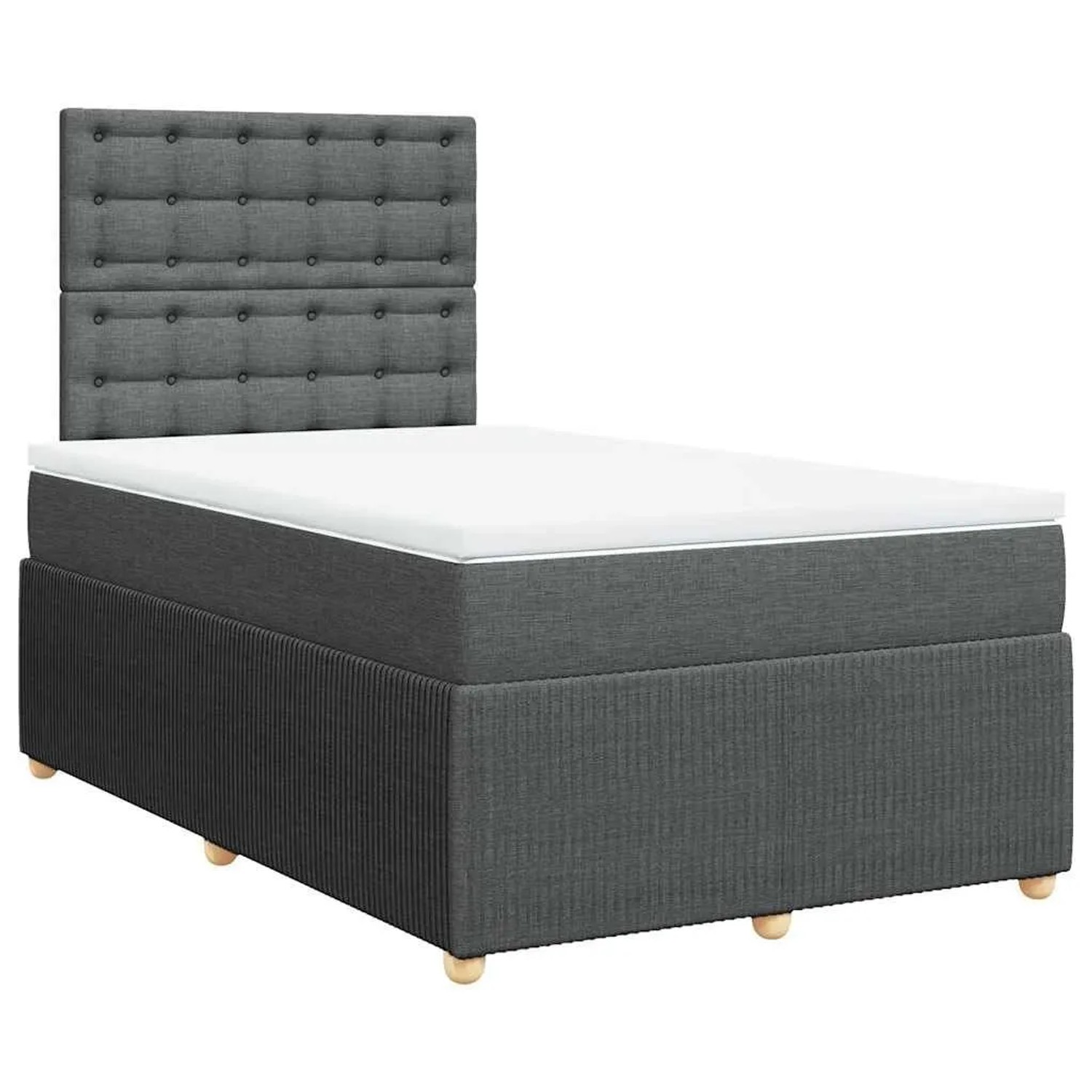 vidaXL Boxspringbett mit Matratze Dunkelgrau 120x200 cm Stoff 3292038 günstig online kaufen