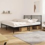 Schwarzes Metall Bettgestell mit Kopfteil, 193x203 cm, Stauraum unter dem Bett.