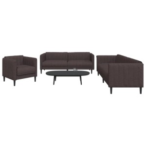 vidaXL 3-Tlg Sofagarnitur Dunkelbraun Stoff 3209232
