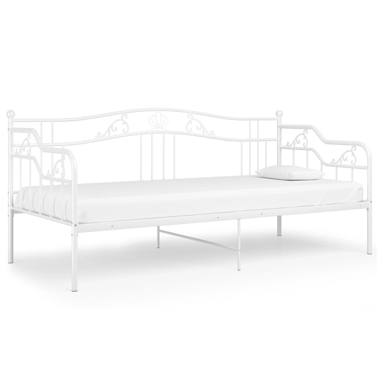 vidaXL Schlafsofa Bettgestell Weiß Metall 90x200 cm650970 günstig online kaufen