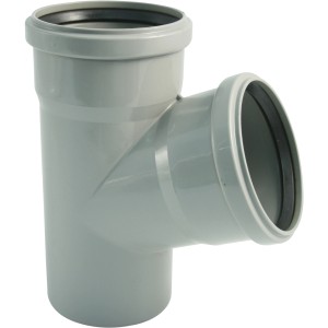 Marley HT-Abzweig 67° DN 110/110, graues Abflussrohrsystem aus Polypropylen.