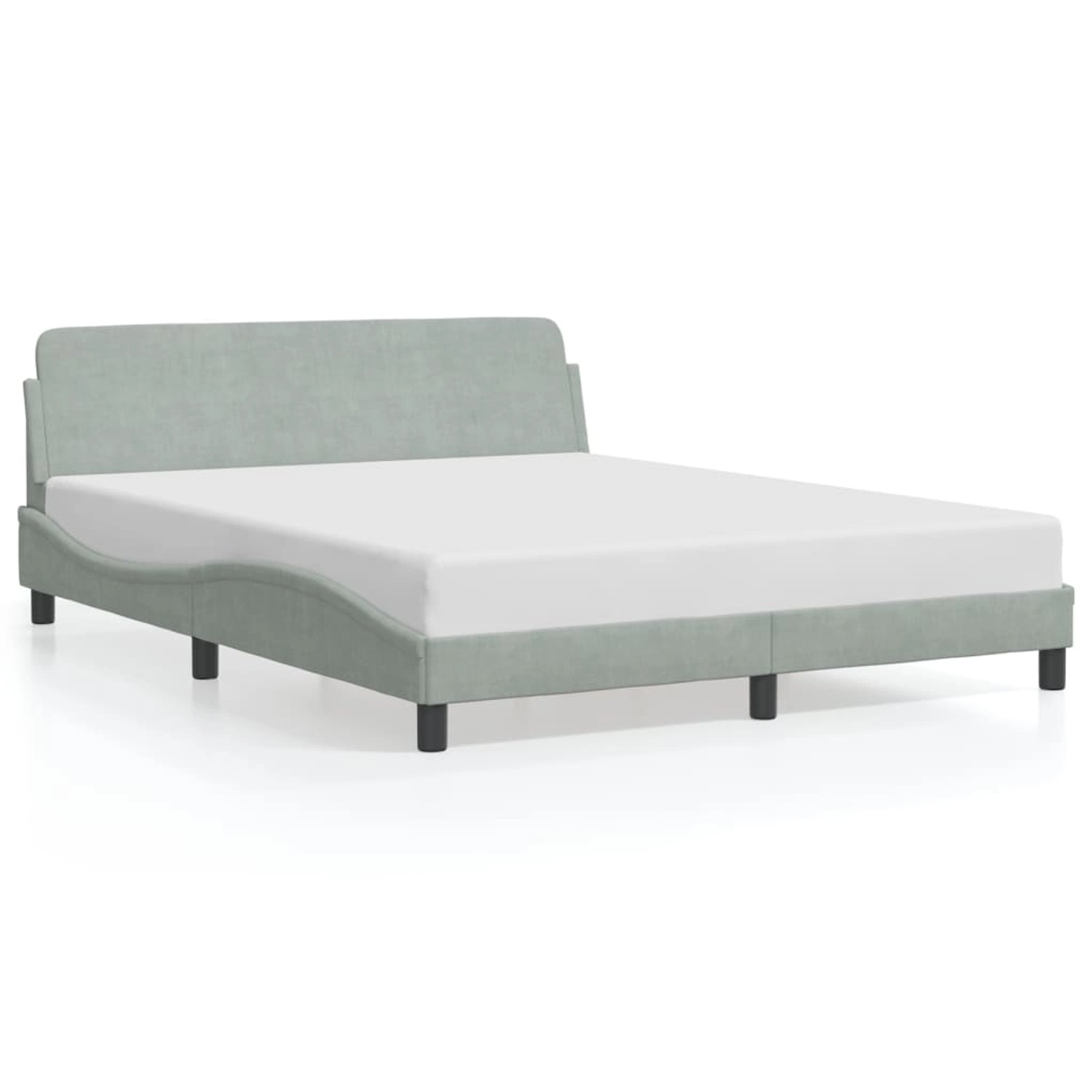 vidaXL Bettgestell Dover Hellgrau 160x200 cm Samt 373212 günstig online kaufen