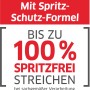 Symbol: Alpinaweiß 'Das Original' mit Spritz-Schutz-Formel, bis zu 100% spritzfrei streichen.