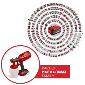 Einhell Akku-Farbsprühsystem TC-SY 18/60 Li-Solo: Handliches Sprühgerät für Lacke & Lasuren, Teil der Power X-Change Familie.