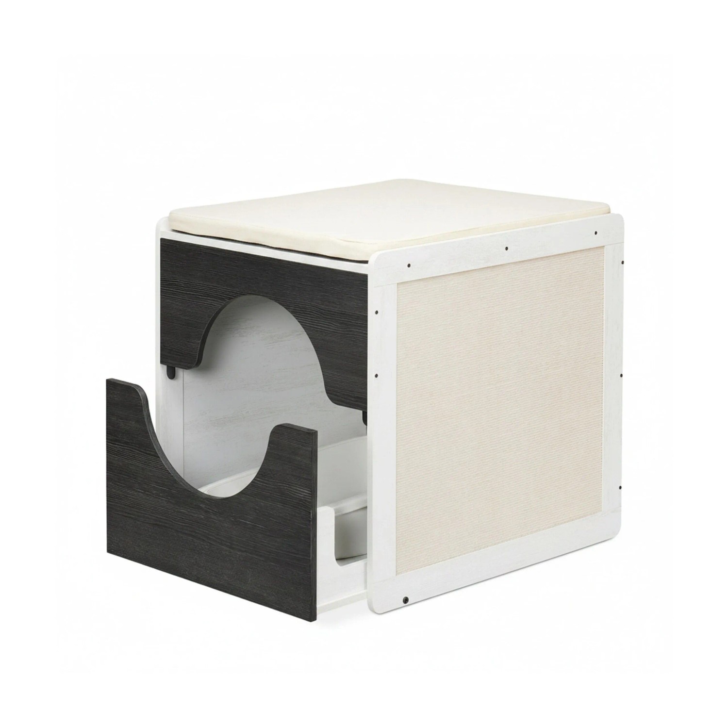 Relaxdays Katzenschrank MDF Weiß Ausziehbar 57 cm x 50 cm x 60 cm 11,7 kg