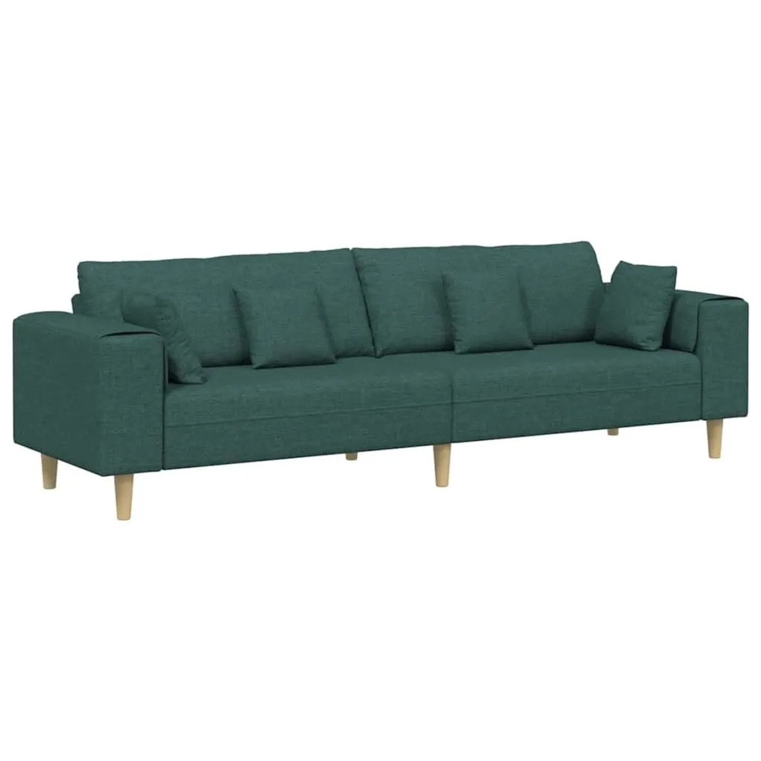 vidaXL Sofa mit Kissen Dunkelgrün 250 x 77 x 76 cm Stoff 3335147