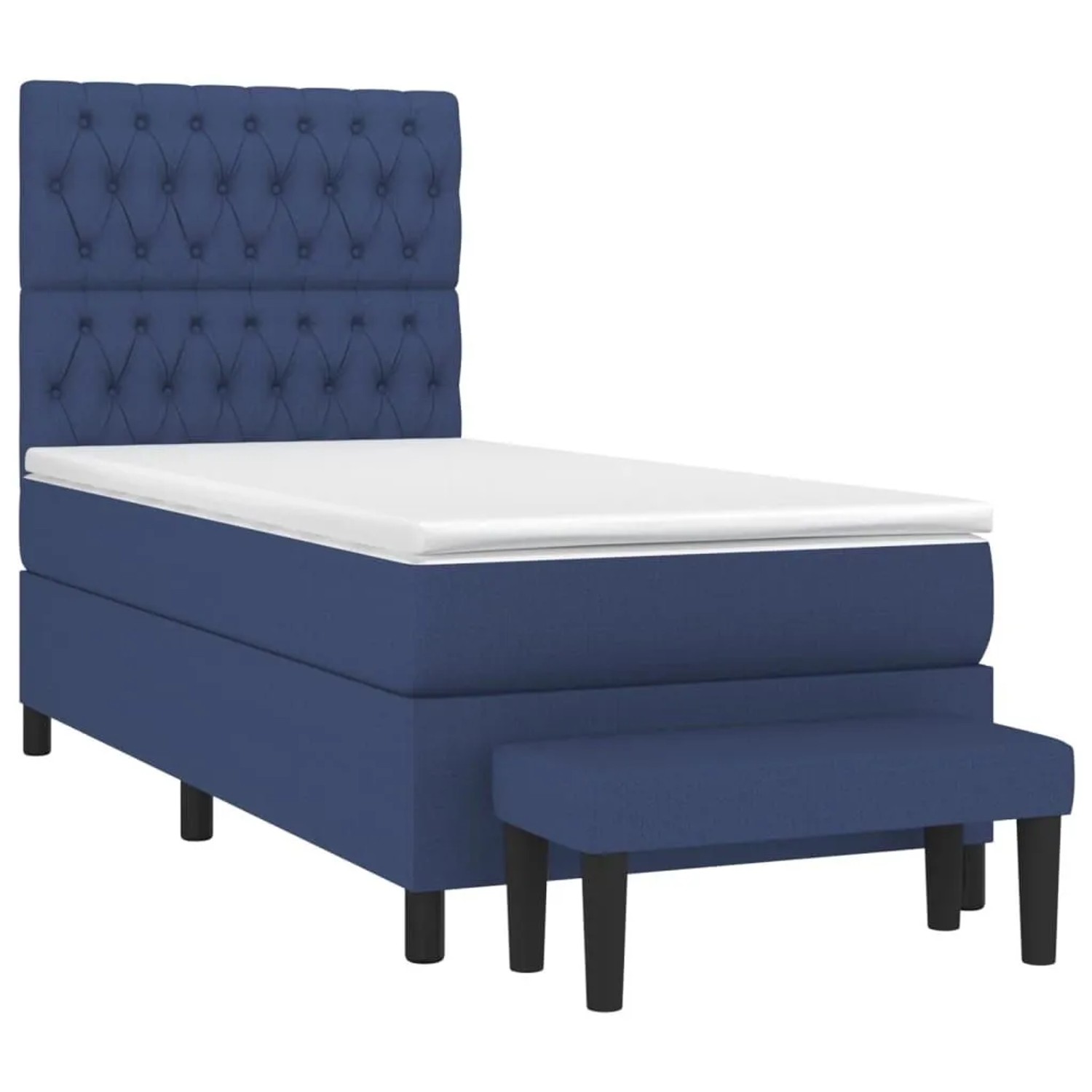 vidaXL Boxspringbett mit Matratze Blau 90x190 cm Stoff 3136803 günstig online kaufen